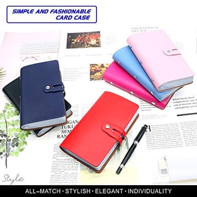 Padike RFID Credit Card Holder Business Card Organizer Business Card Holder, with 96 Card Slots Credit Card Protector for Managing Your Different Cards to Prevent Loss or Damage (Pink) - Image 4