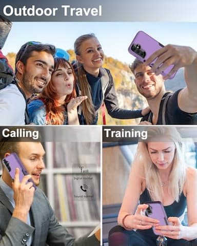 Dahkoiz for Samsung Galaxy A14 5G Case, with Tempered Glass Screen Protector and Dust-Proof Port Cover, Full Body Protection Rubber Cover Phone Case for Samsung Galaxy A14 5G, Black/Purple - Image 7