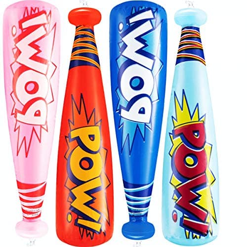 Bedwina Pow Inflatable Baseball Bat - (Pack of 12) 20 Inch Inflatable Toy Bat, Carnival Prizes, Baseball Party Favors Goodie Bag Stuffers, Decorations Party Prizes for Kids - Image 1
