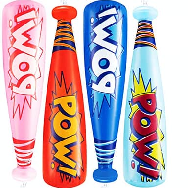 Bedwina Pow Inflatable Baseball Bat - (Pack of 12) 20 Inch Inflatable Toy Bat, Carnival Prizes, Baseball Party Favors Goodie Bag Stuffers, Decorations Party Prizes for Kids - Image 1