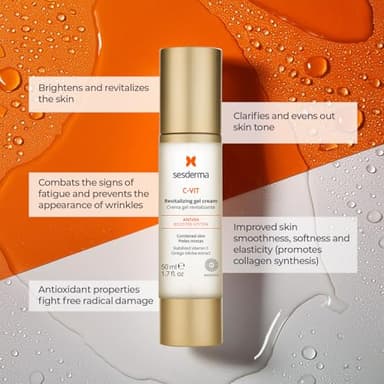 Sesderma C-VIT Revitalizing Gel Cream, Powerful Antioxidant Gel Cream Infused with Vitamin C & Hyaluronic Acid for Youthful, Vibrant Skin, 1.7 fl oz - Image 2
