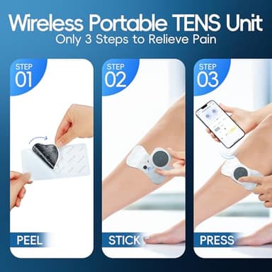 Comfytemp Wireless TENS Unit Machine for Pain Relief, FSA HSA Eligible TENS Unit Muscle Stimulator with Two Sets, Up to 30 Modes TENS Device for Back Pain, Rechargeable Portable with APP Control - Image 5
