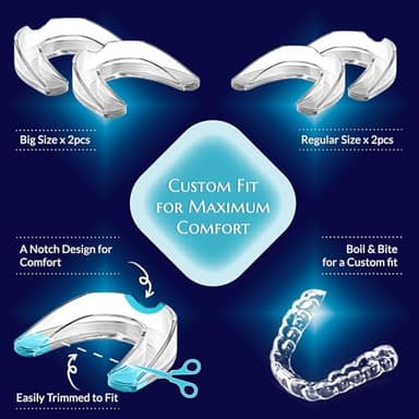 Anti Grinding Guard, Mouth Guard for Grinding Teeth at Night, Mouth Guard for Clenching Teeth at Night, Night Guards for Teeth Grinding with 12 Cleaning Tablets - Image 3