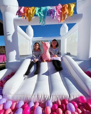 Inflatable White Bounce House for Kids with UL Blower-Portable, Large Ball Pool and Jump Space 3in1 Bouncy Castles A Spacious Joy-Room Bounce House for Kids 3-12 (Oxford material-13' L X 8' W X 8' H) - Image 7