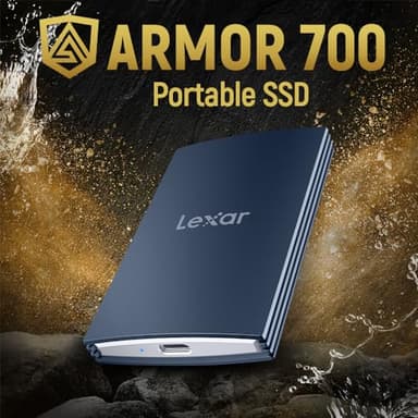 Lexar 2TB Armor 700 Portable SSD, Up to 2000MB/s, USB 3.2 Gen 2x2, Rugged, IP66 Water & Dust Resistance, Compatible w/iPhone 15/16, Cameras, Gaming, External SSD, Dark Blue (LAR700X002T-RNLNU) - Image 2