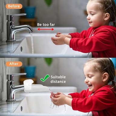 KOMIDK Faucet Extender for Bathroom Sink Faucet Extender for Toddlers Bathroom Sink Kitchen Bathtub (White) - Image 5