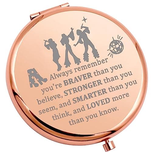 WSNANG Music Musical Inspired Gift Music Musical Pocket Mirror You are Braver Stronger Smarter Musical Lover Makeup Mirror(MM Mirror) - Image 1
