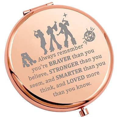 WSNANG Music Musical Inspired Gift Music Musical Pocket Mirror You are Braver Stronger Smarter Musical Lover Makeup Mirror(MM Mirror) - Image 1