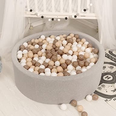 GOGOSO Ball Pit Balls for Toddlers Phthalate-Free BPA-Free Non-Toxic Crush Proof Soft Plastic Play Balls Baby Kids Shape Tent Pool Playhouse Playpen Party Decor,Coffee Brown Beige,100PCS - Image 7