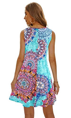 Summer Beach Sundresses for Women Swimsuit Coverup Vacation Swimwear Dresses with Pockets 002-sky Blue Large - Image 3