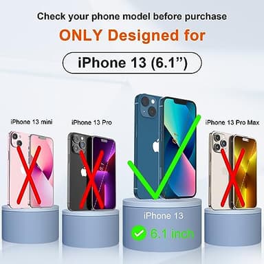 ORETECH for iPhone 13 Case, with [2 Screen Protectors] [15 Ft Military Grade Drop Test] [Camera Protection] 360° Full Body Shockproof Slim Thin Phone Case iPhone 13 Cover 6.1"- Red - Image 2