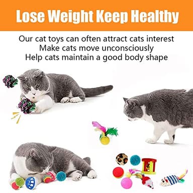 21 Pcs Cat Toys for Indoor Cats Collapsible Cat Tunnel Interactive Feather Teaser Wand Ball Toy for Kitten Cats - Image 6