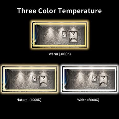 LOAAO 84"X40" LED Bathroom Mirror with Lights, Anti-Fog, Dimmable, Backlit + Front Lit, Lighted Bathroom Vanity Mirror for Wall, Memory Function, Tempered Glass, Shatter-Proof, ETL Listed - Image 4