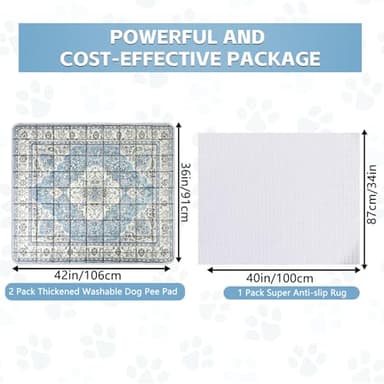 AIHSUMC Washable Thickened Pee Pads for Dogs, 2 Pack (36"x42") Upgrade Reusable Puppy Pads with Non-Slip Rug, Super Absorbent Leakproof Puppy Training & Whelping Pads for Dogs, Doggie - Image 5