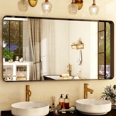 Easly 71" x 30" Full-Length Mirror - Black Deep Framed Floor Mirror, Wall-Mounted Rectangular Dressing Mirror for Home Decor in Bedroom, Bathroom, Living Room - Hang or Lean Against Wall - Image 2