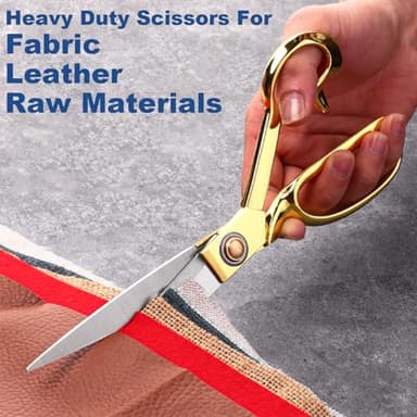 10 Inch Fabric Scissors For Sewing, Tailor Scissors for Fabric Cutting,Craft shears for fabric Cutting Dressmakers Art Decorate (GOLDl) - Image 4