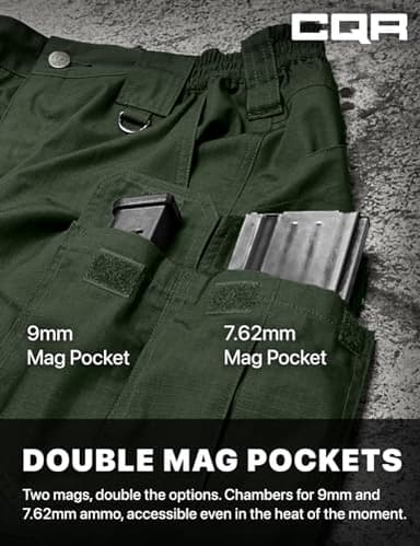 CQR Men's Tactical Pants, Water Resistant Ripstop Cargo Pants, Lightweight EDC Work Hiking Pants, Outdoor Apparel, Raider Mag Pocket Green Kelp, 34W x 34L - Image 5