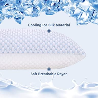 OSBED Cooling Adjustable Shredded Memory Foam Pillows Queen Size Set of 2 - Temperature-Regulating for All Sleepers with Dual Airflow Ventilation(CertiPUR-US & Hypoallergenic & Machine Washable) - Image 2