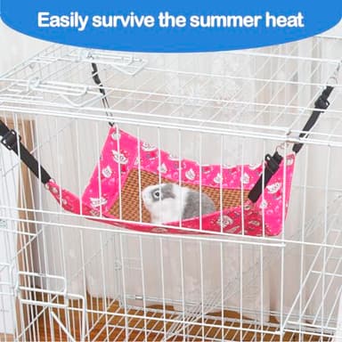 BESNEW Enlarged Guinea Pig Hammock with Summer Mat,Cooling Guinea Pig Cage Accessories Ferret Rat Waterproof Hanging Hammock for Small Animals Hiding Sleeping,Adjustable Length 13.8x13.8 in - Image 4