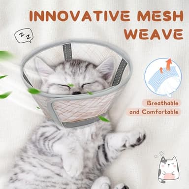 Supet Soft Air Mesh Cat Recovery Cone - Adjustable, Breathable Neck Cone Alternative for Small Kittens, Lightweight, Anti-Scratch - Image 4