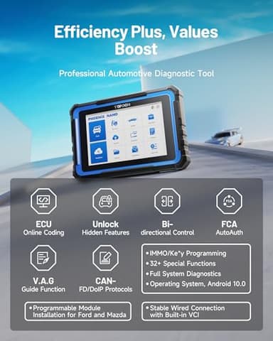 TOPDON Phoenix Nano, 2025 New Bidirectional Scan Tool, ECU Coding Tool, FCA AutoAuth, CAN FD/DoIP Protocols, 32+ Special Functions, Full System Diagnostic, Free Updates for 2 Years - Image 2