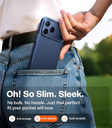 TORRAS Magnetic Slim Fit for iPhone 17 Pro Case 6.3 inch, Ultra-Thin, Compatible with MagSafe, Lightweight Matte Anti-Scratch Hard PC Cover Phone Case for iPhone 17 Pro OriginFit, Deep Blue - Image 7