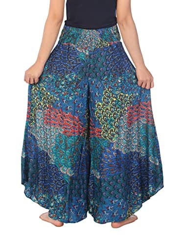 Lannaclothesdesign Palazzo Pants for Women Wide Leg Boho Harem Yoga Pants S M L XL Sizes(XL, Dark Blue) - Image 2