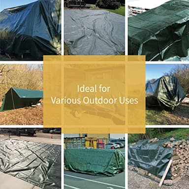 GUARD SHIELD Super Heavy Duty Green/Silver Poly Tarp Cover 10x20 Feet Waterproof 16mil Thick UV and Tear Resistant Tarpaulin with Grommets and Reinforced Edges - Image 6