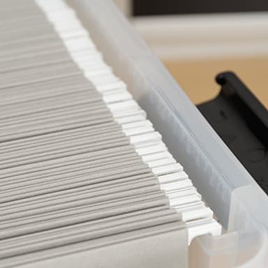 IRIS USA File Box WeatherPro File Organizer Plastic File Box for Letter/Legal File, Water Resistant Document Box, Durable Lid, Seal w/ Secure Latching Buckles, Stackable, Nestable, Clear 32 Qt. 4Pack - Image 6