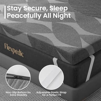 Firm Mattress Topper 4 Inch Queen Size - Advanced Gel Infused Memory Foam Bed Topper for Deep Pain Relief - Breathable & Washable Cover - CertiPUR-US Certified Comfort Enhancement - Image 6