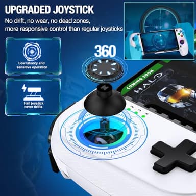 Mocagen Phone Controller for iPhone/Android Support Phone Case, Mobile Controller with Led Light, Upgraded Joysticks, Turbo, Thumb Grips Handheld Gaming Gamepad - Image 4