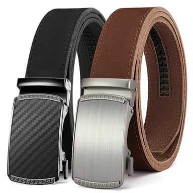CHAOREN Leather Ratchet Belt Men 2 Pack - Customizable Fit, Effortless Style (35mm) - Image 1