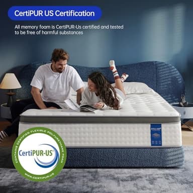 KOULABR Z King Size Mattress,14 Inch King Mattress in a Box,Superior Hybrid with Gel Memory Foam or Back & Lumbar Support,100 Night Trial,Maximum Support,Pressure Relief,Zoned Support Spring, Firm - Image 2