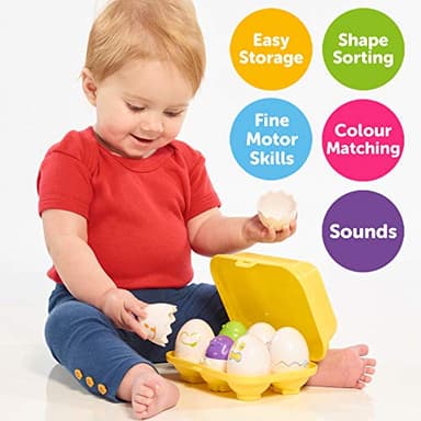 TOMY Toomies Hide & Squeak Eggs Toddler Toys - Matching and Sorting Games - Toddler Sensory Toys for Hand Eye Coordination and Color Recognition - Ages 6 Months and Up - Image 6