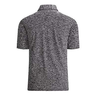 Alex Vando Mens Golf Shirt Moisture Wicking Quick-Dry Short Sleeve Casual Polo Shirts for Men,Black,L - Image 2