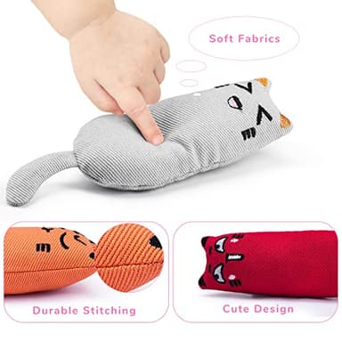 Legendog 5Pcs Bite Resistant Catnip Toy for Cats,Catnip Filled Cartoon Mice Cat Teething Chew Toy - Image 6