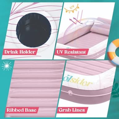 Premium Inflatable Tanning Pool Lounger | XL Inflatable Tanning Bed for Adults - 4 in 1 Multipurpose Suntan Tub | Pool Floats Adults, Inflatable Pool Float | Tanning Float - Sunbathing Pool Raft - Image 6