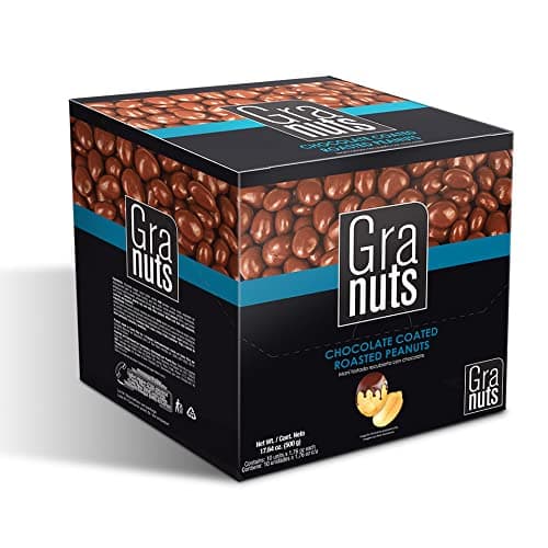 Granuts Chocolate Coated Roasted Peanuts |On-the-Go Snack | Real Chocolate | 1.76 Oz (10 Inner Packs) - Image 1