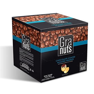 Granuts Chocolate Coated Roasted Peanuts |On-the-Go Snack | Real Chocolate | 1.76 Oz (10 Inner Packs) - Image 1
