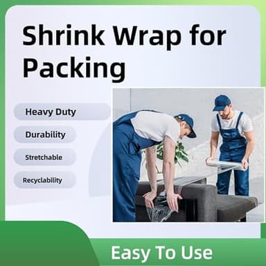 Stretch Wrap Film Heavy Duty 11.8 inch Wide 500ft Shrink Wrap Roll Self Adhering Packing Supplies for Moving, Packing and Pallet Furniture - Image 3