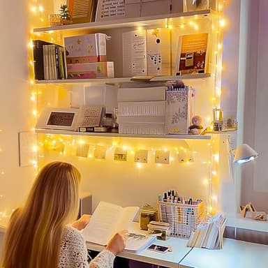 JMEXSUSS Connectable Warm White String Lights Indoor Bedroom, 8 Modes Christmas String Light Plug in Christmas Tree Lights, 33ft 100 LED Fairy Twinkle Light Outdoor for Home Garden Xmas Tree Decor - Image 3