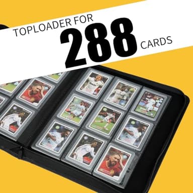 Top loader Binder-9 Pockets Pages Sleeves | Toploader Binder | Holds 288 Cards | Sleeves for “3×4” rigid | Ringless Double-Sided Pockets for TCG, Sports | Toploader card binder(black) - Image 5