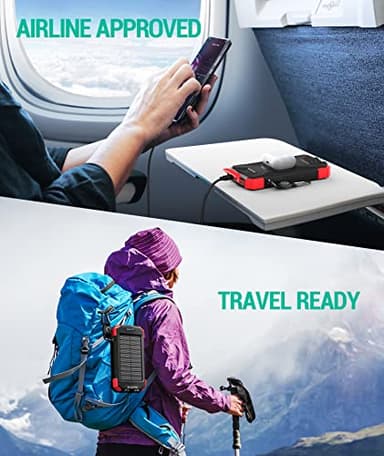 BLAVOR Solar Charger Power Bank 10,000mAh, Portable Wireless Charger, 20W Fast Charging External Battery Pack with USB C for Cell Phones, Solar Panel Charger with Dual Flashlight for Camping - Image 8