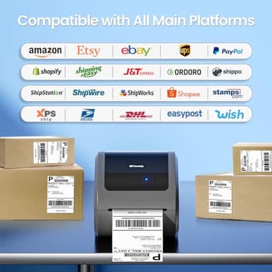 Omezizy Bluetooth Thermal Label Printer 4x6 - D520BT Thermal Shipping Label Printer for Small Business, Wireless Label Printer with Built-in Label Holder, Compatible with USPS, Shopify - Image 5