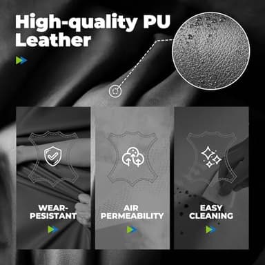 COMHOMA Big and Tall Office Chair, High Back Leather Gaming Chair with Footrest, Executive Ergonomic Office Chair with Pocket Spring Lumbar Support and with Outward Fixed Soft Armrests - Image 7