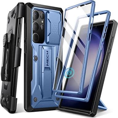 TONGATE for Samsung Galaxy S23 Ultra Case, [Built-in Slide Camera Cover & Screen Protector] [2 Front Frame] Military Grade Shockproof S23 Ultra Phone Case with Kickstand & Belt-Clip 6.8", Blue - Image 1