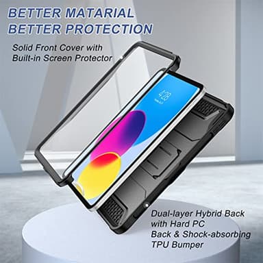 Soke Case for iPad (A16) 11th Generation 11-inch 2025, iPad 10th Generation 10.9-inch 2022, with Built-in Screen Protector and Kickstand, Rugged Full Body Protective Cover - Black - Image 4