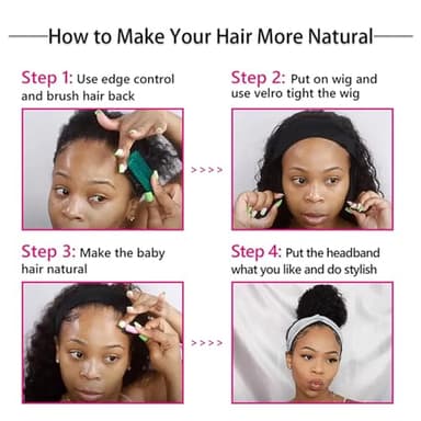 Lauberita Chocolate Brown Headband Wig Human Hair for Women #4 Deep Wave Headband Wig Glueless Curly Human Hair Wig 26 Inch - Image 6