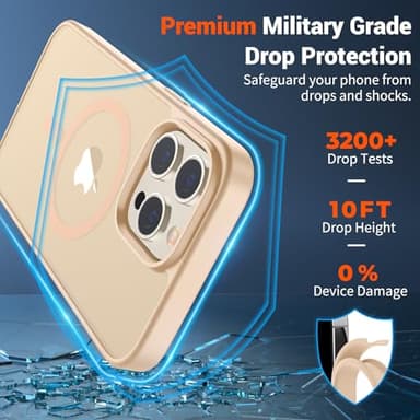 SUPFINE Magnetic for iPhone 14 Pro Max Case (Compatible with MagSafe) (Military Grade Drop Protection) Slim Translucent Matte Shockproof with Anti-Fingerprint Phone Case,Sand Pink - Image 3