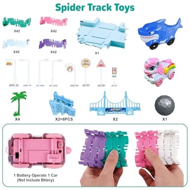 Car Toys for Kid 4-6, 194 PCS Race Car Track for Kids Ages 4-8, Monster Truck 2+ Year Old Birthday Gift Toddler Cars Toy for 3+ Year Old Girl Boy - Image 7